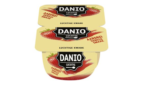 Danio vanillekwark met aardbei 2-pak